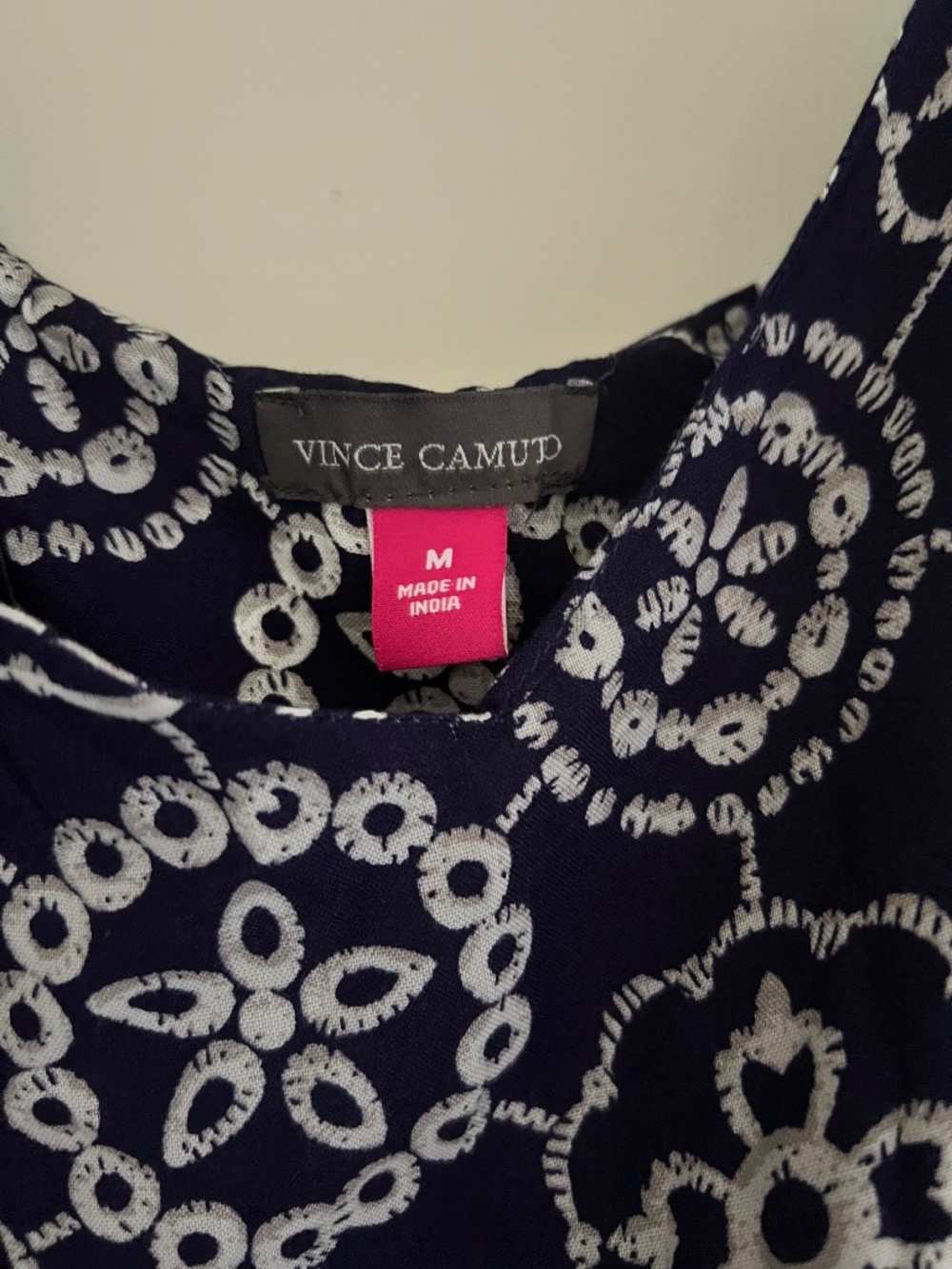 NWT Vince Camuto Navy White Geometric Tile Medallion Sleeveless Sundress Size M - Picture 6 of 6